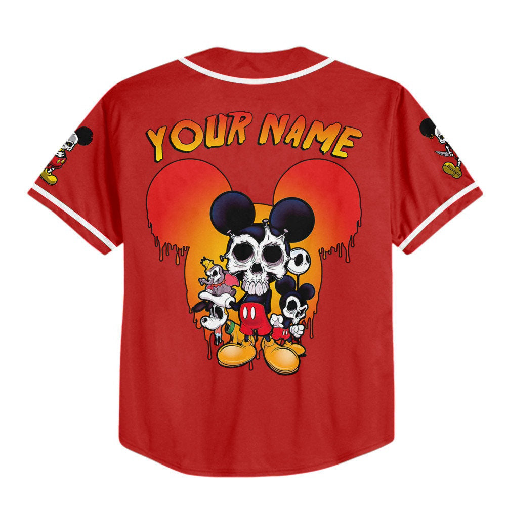 Personalized Horror Disney Scary Mickey Mouse Skull - Baseball Jersey for Fans - Cute Disney Gifts - Bafud