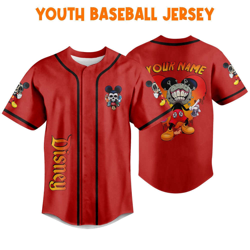 Personalized Horror Disney Scary Monster Mickey Mouse Baseball Jersey - Cute Gifts for Disney Fans - Bafud