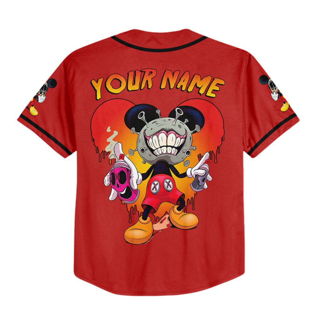 Spooky Monster Mickey Mouse: Personalized Horror Disney Baseball Jersey - Perfect Gifts for Disney Fans - Bafud
