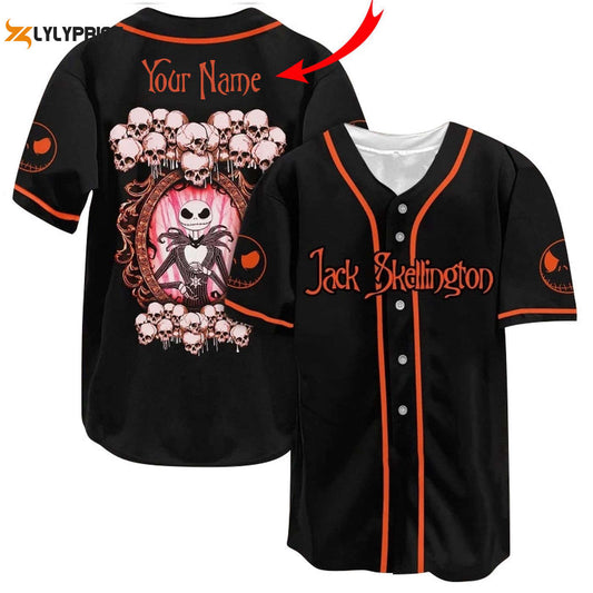 Personalized Jack Skellington Skull Baseball Jersey - Gift for Men Women - Gift for Men Women - lylyprint.com