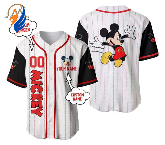 Custom Mickey Mouse Baseball Jersey: Disney Shirt for Magic Kingdom Fans - Bafud