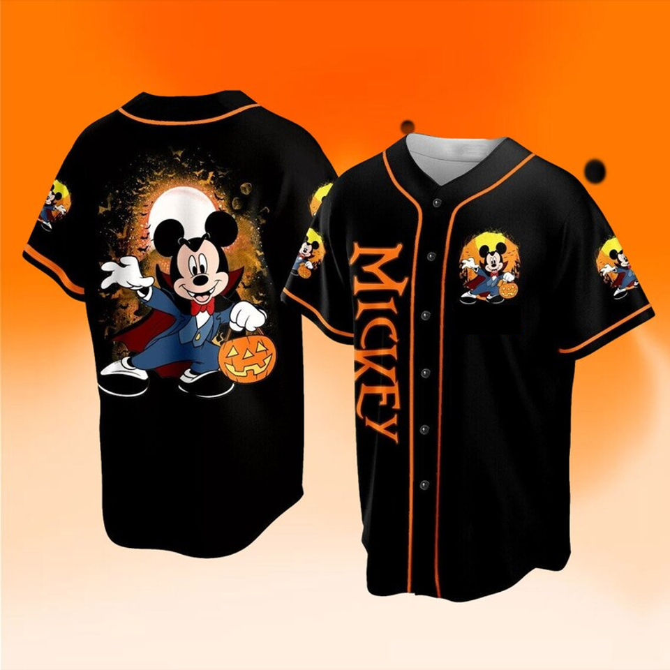 Spook-tacular Personalized Mickey Mouse Halloween Baseball Jersey - Disney Halloween Shirt - Bafud