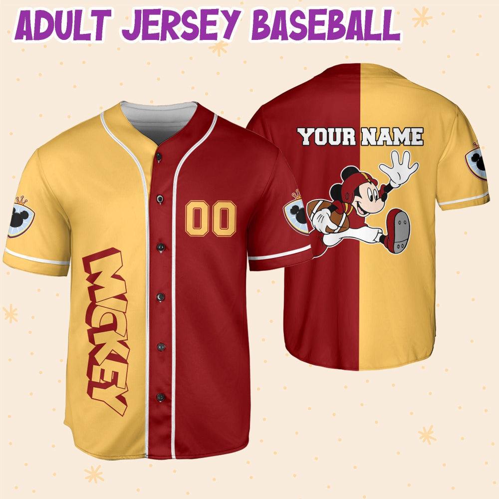 Custom Mickey Rugby Baseball Jersey - Personalized Disney Sports Gear - Bafud