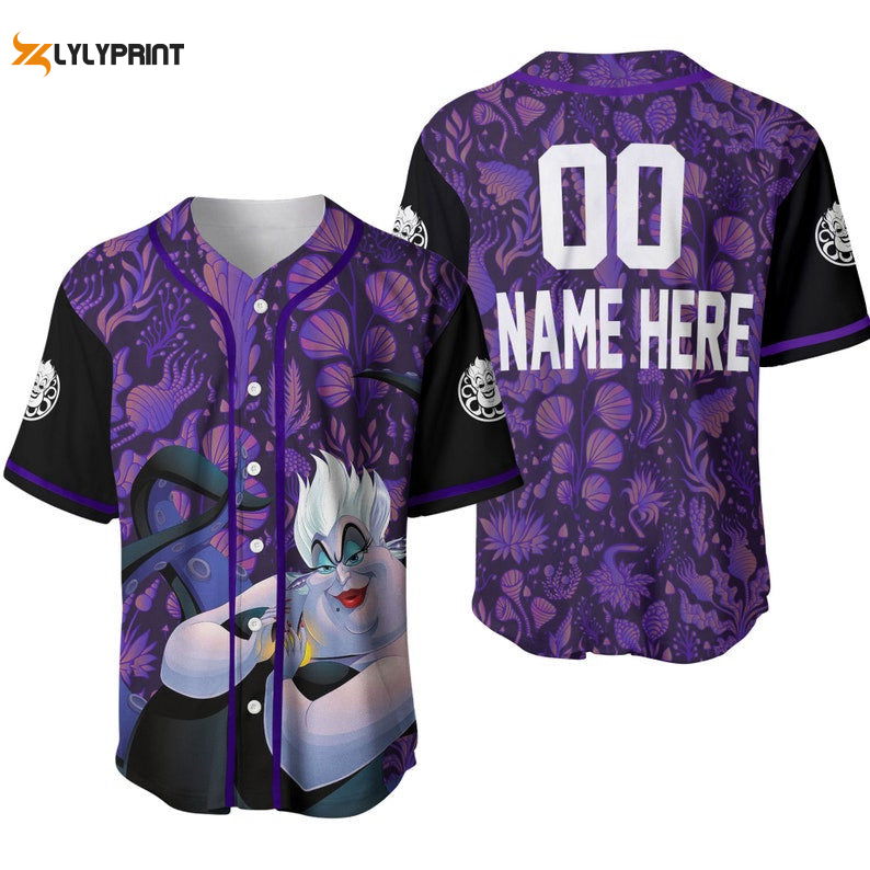 Personalized Ursula Pattern The Little Mermaid All Over Print Baseball Jersey - lylyprint.com