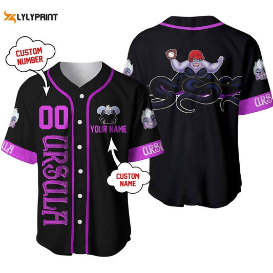 Personalized Villian Ursula The Little Mermaid Playing Baseball All Over Print Baseball Jersey - lylyprint.com