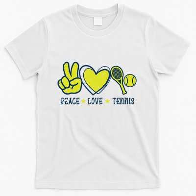 Peace Love Tennis Cool Player Coach Hippie T-Shirt