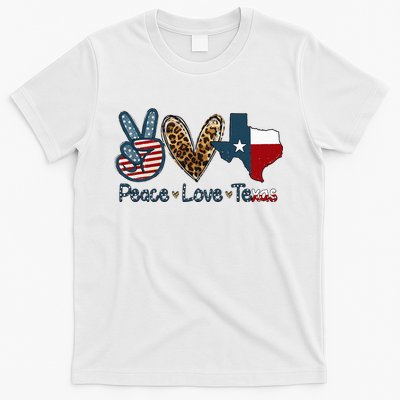 Peace Love Texas TX Texas Flag Funny City Home Roots T-Shirt