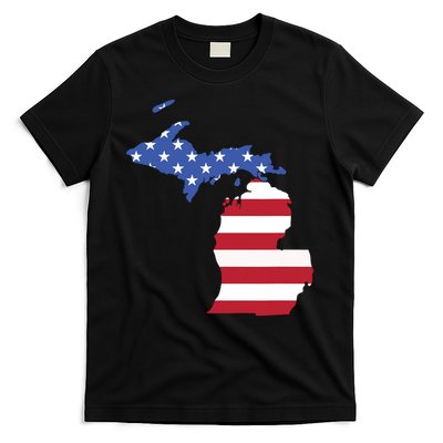 Patriotic State Of Michigan Usa Flag T-Shirt