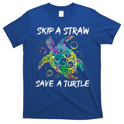 Psychedelic Sea Turtle Gift Skip A Straw Save A Turtle Gift T-Shirt
