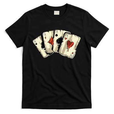 Poker Texas Hold'Em Gambling Casino 4 Aces Poker T-Shirt