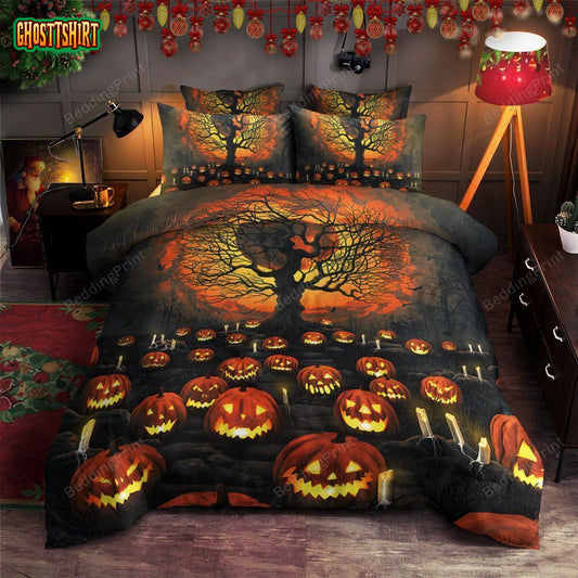 Pumpkin Halloween Bed Sheets Duvet Cover Bedding Set