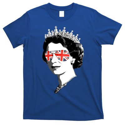 Queen Elizabeth Ii Sunglasses British Crown Union Jack Meme Gift T-Shirt