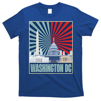 Retro Capitol Hill Washington DC American Flag T-Shirt