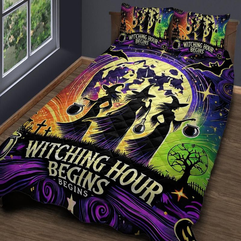 Personalized  Witching Hour Halloween Quilt Bedding Set 3-Pc