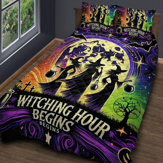 Personalized  Witching Hour Halloween Quilt Bedding Set 3-Pc