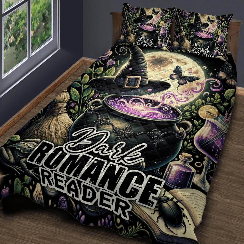 Personalized  Witchy Cauldron Gothic Quilt Bedding Set 3-Pc for Halloween