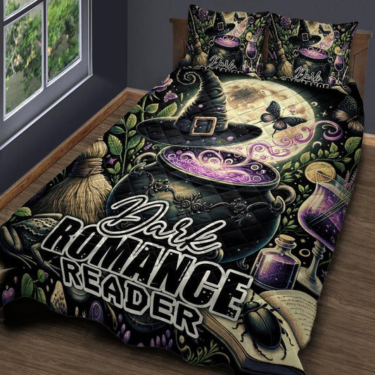 Personalized  Witchy Cauldron Gothic Quilt Bedding Set 3-Pc for Halloween