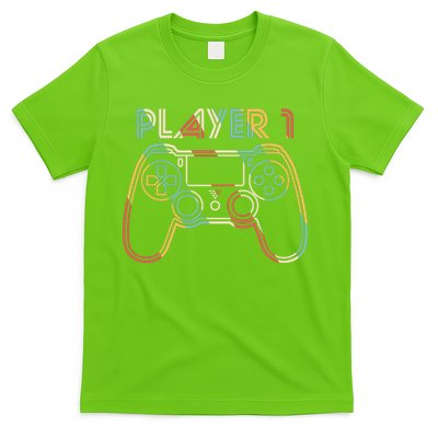 Retro Matching Player 1 Video Gamer T-Shirt