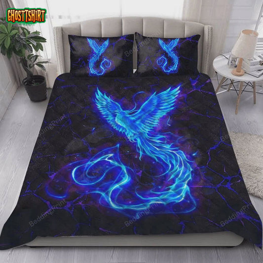 Royal Blue Phoenix Rising Bed Sheets Duvet Cover Bedding Set
