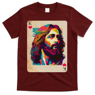 Retro Vintage Jesus Is King Of Kings Playing Card T-Shirt