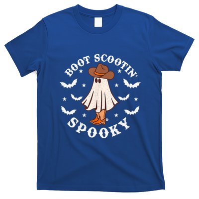 Retro Western Halloween Cute Ghost Funny Boot Scootin Spooky Gift T-Shirt