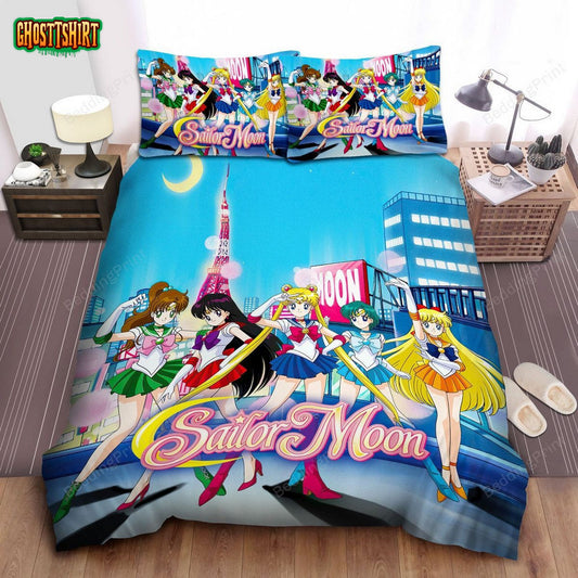 Sailor Moon, Five Sailors Bed Sheets Duvet Cover Bedding Set