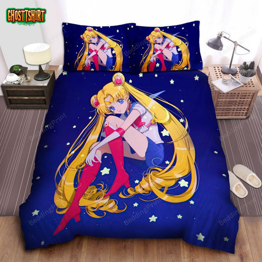 Sailor Moon, Long Hair Of Sailor Moon Bed Sheets Duvet Cover Bedding Set