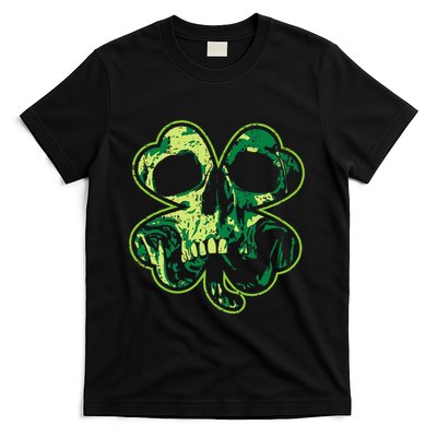 Shamrock Clover Skull Cool Irish St Patricks Day T-Shirt