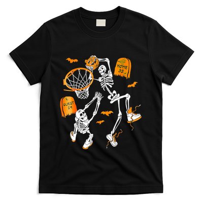Skeleton Dunking Basketball Halloween Costume T-Shirt