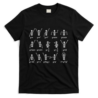 Skeleton Dance Figures Equation Math Teacher Halloween T-Shirt