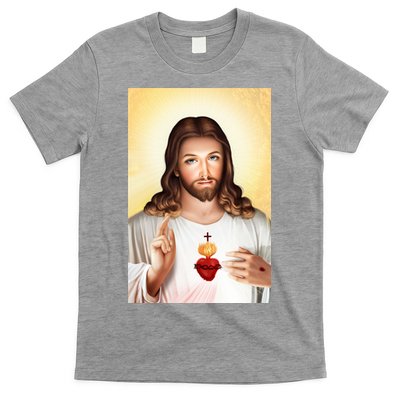 Sacred Heart Of Jesus Christ Christian God Illustration T-Shirt