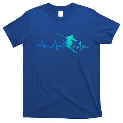Ski Heartbeat Skiing Gift Meaningful Gift T-Shirt
