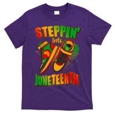 Steppin Into Juneteenth Sneaker Gym Shoes Celebrate Juneteenth T-Shirt