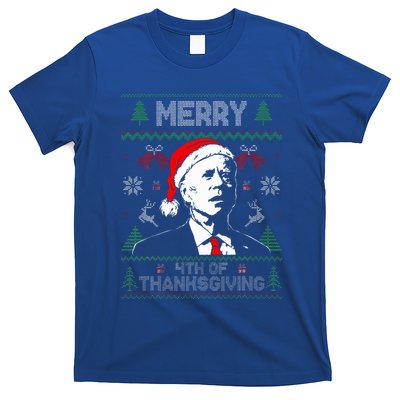 Santa Joe Biden Merry Thanksgiving Ugly Christmas Sweater T-Shirt