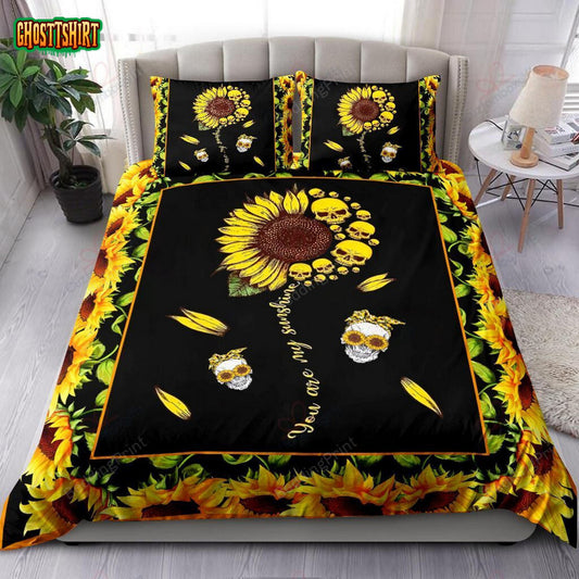 Skull And Sunflower You Are My Sunshine Bedding Set