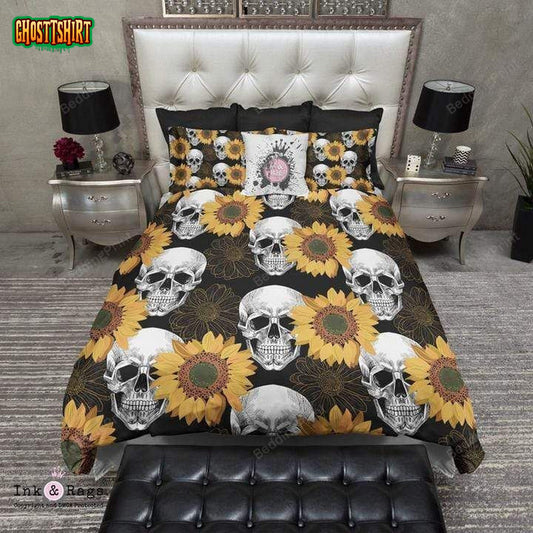 Skull Sunflower Bedding Set