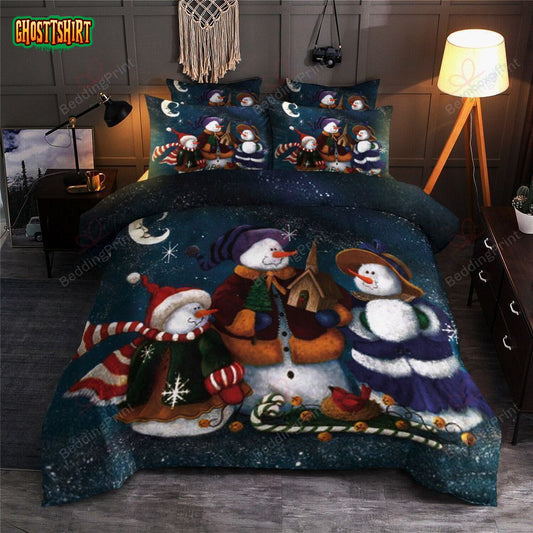 Snowman Merry Christmas Bedding Set