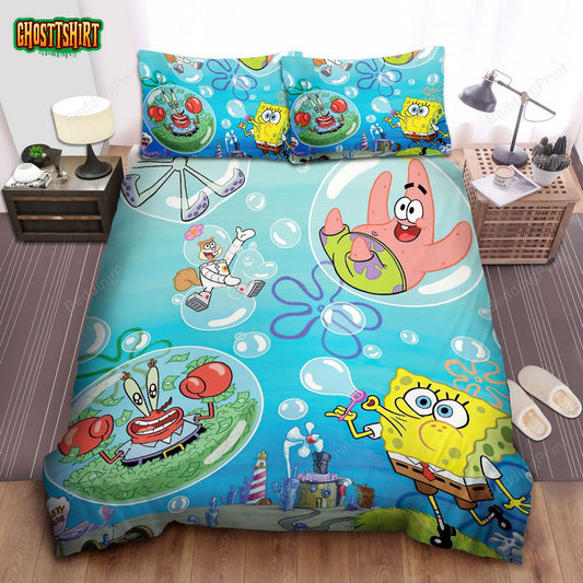 Spongebob Squarepants, Mr. Krab Patrick Star And Sandy Bed Sheets Duvet Cover Bedding Set