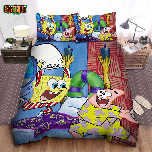 Spongebob Squarepants, Sleeping Party With Patrick Star Bed Sheets Duvet Cover Bedding Set