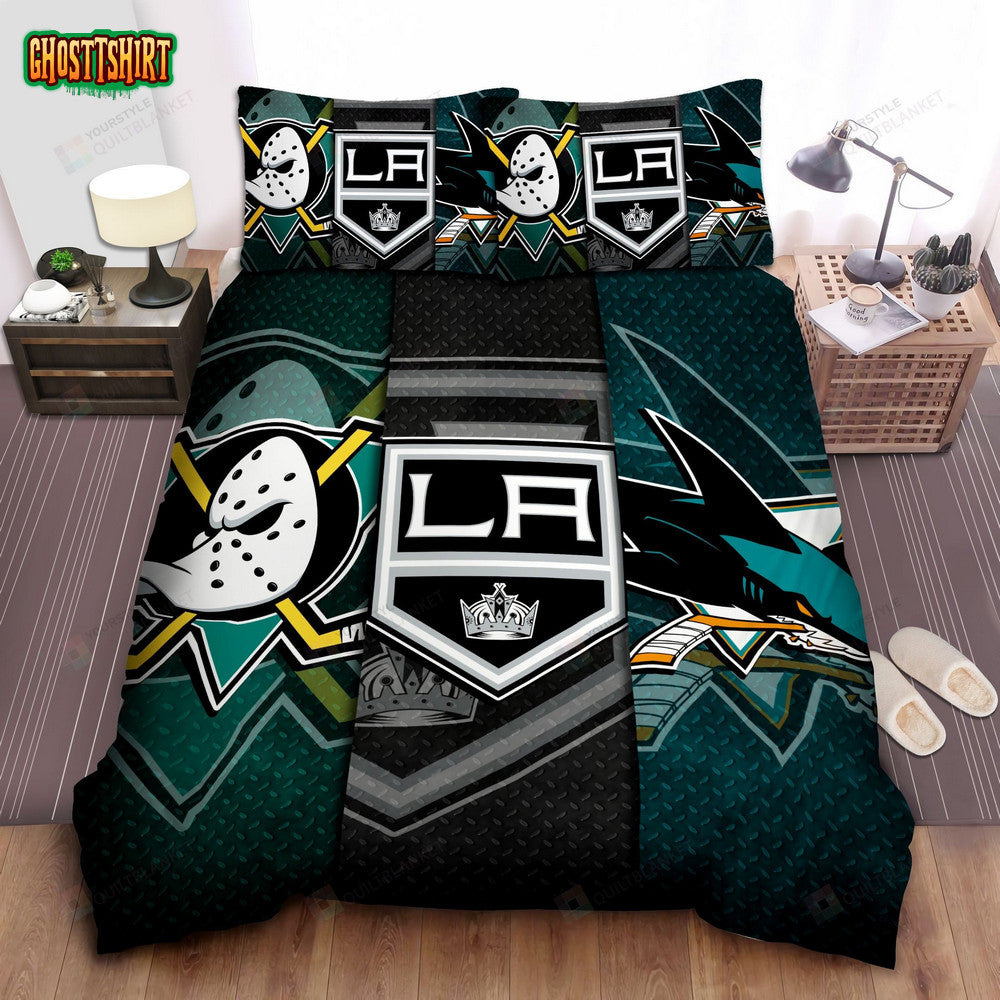 Sports California Nhl Teams Bed Sheet Spread Comforter Duvet Cover Bedding Set