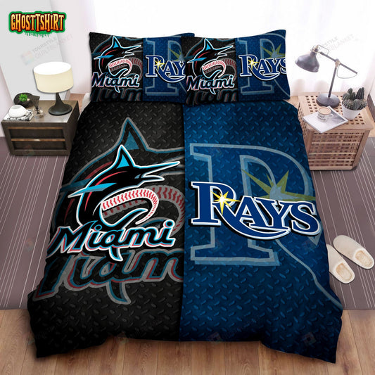 Sports Florida Mlb Teams Bed Sheet Spread Comforter Duvet Cover Bedding Set