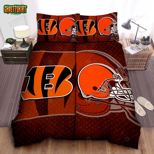 Sports Ohio Nfl Teams Bed Sheet Spread Comforter Duvet Cover Bedding Set