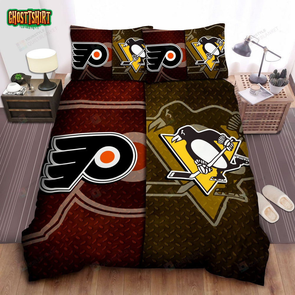 Sports Pennsylvania Nhl Teams Bed Sheet Spread Comforter Duvet Cover Bedding Set