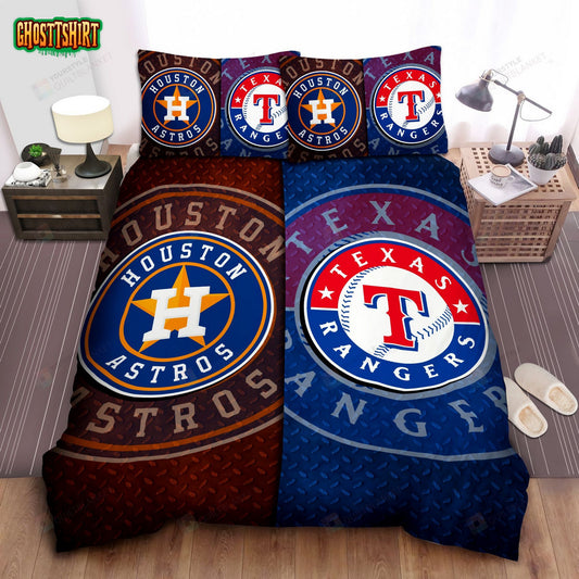 Sports Texas Mlb Teams Bed Sheet Spread Comforter Duvet Cover Bedding Set