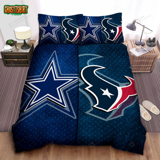 Sports Texas Nfl Teams Bed Sheet Spread Comforter Duvet Cover Bedding Set