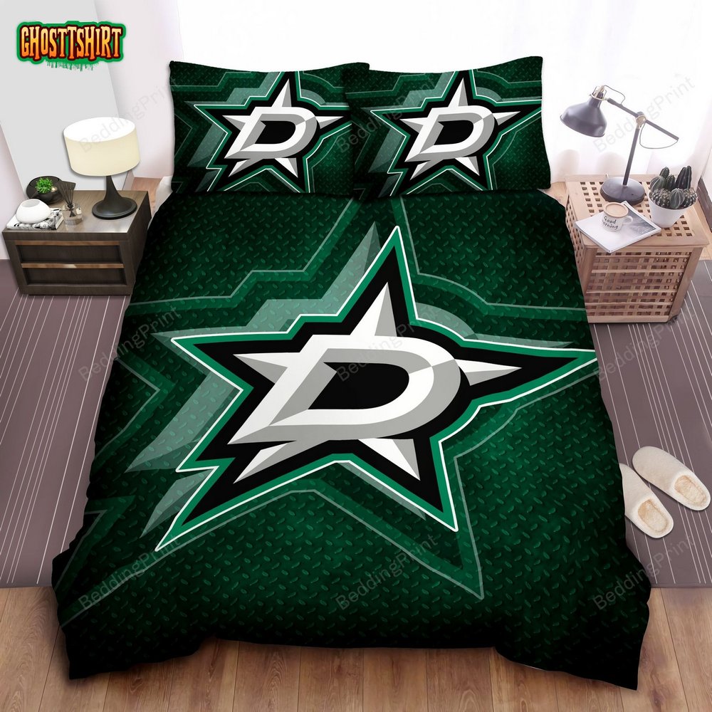 Sports Texas Nhl Team Dallas Stars Bed Sheet Duvet Cover Bedding Set