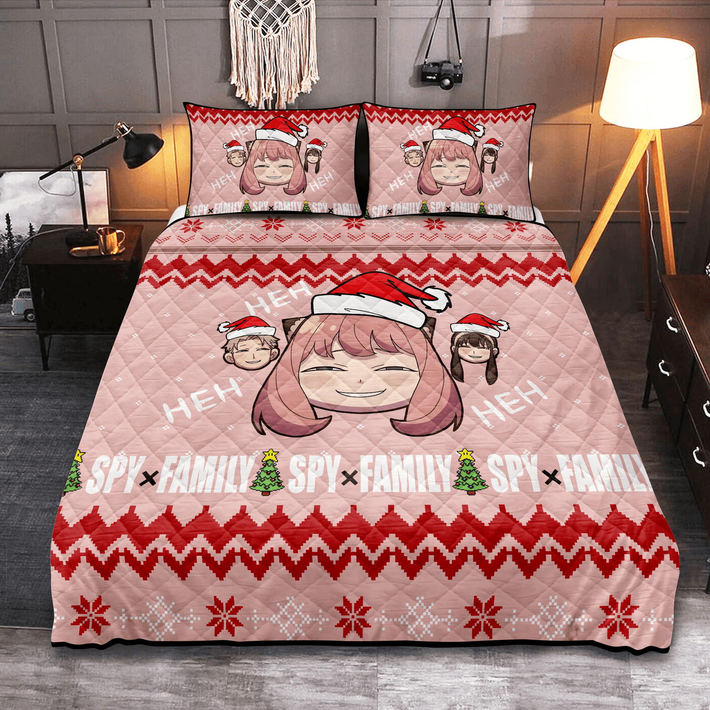 Personalized Anya Funny Christmas 3-pc Quilt Bedding Set – Spy x Family Bedding Collection