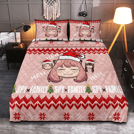 Personalized Anya Funny Christmas 3-pc Quilt Bedding Set – Spy x Family Bedding Collection