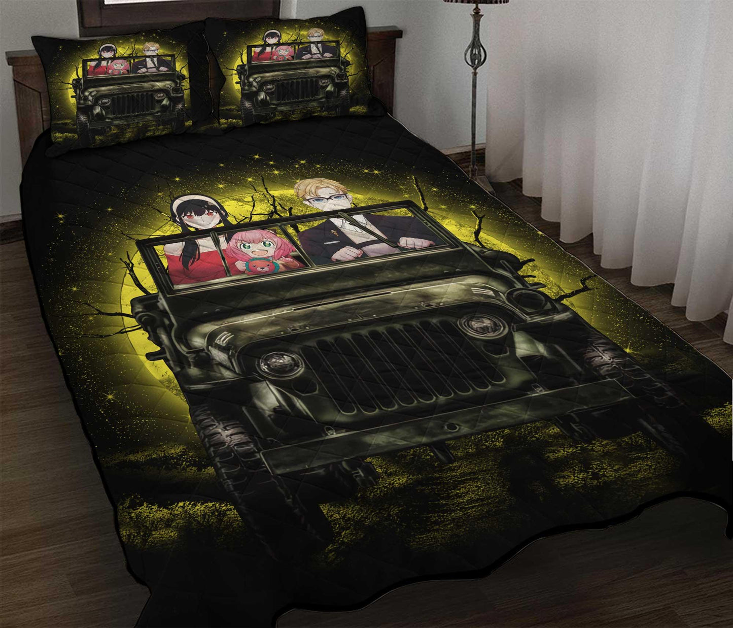 Personalized Yor and Anya Halloween Moonlight 3-pc Quilt Bedding Set – Spy x Family