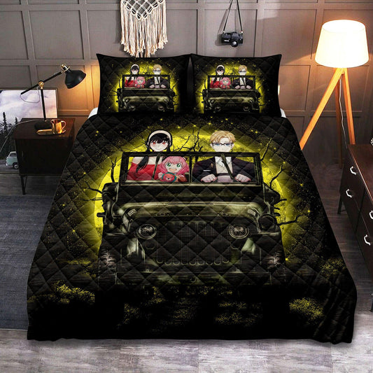 Personalized Yor and Anya Halloween Moonlight 3-pc Quilt Bedding Set – Spy x Family